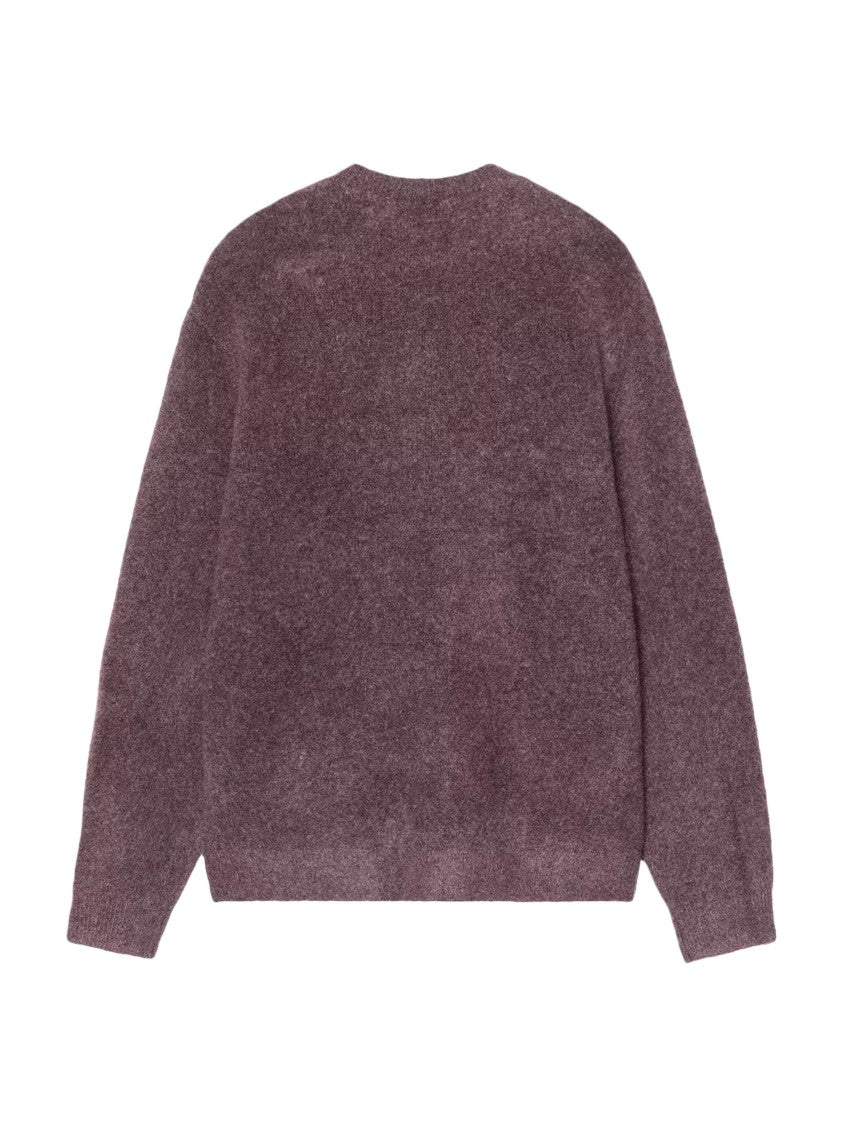 Carhartt Wip Textured Burgundy Crew Neck Sweater With Relaxed Fit