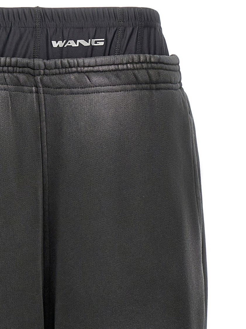 T By Alexander Wang Layered Cotton Joggers With Boxer Insert