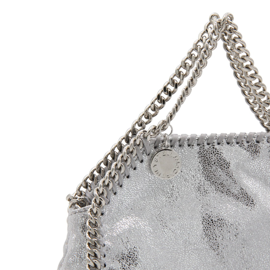 Stella Mccartney Silver Metal Faux Leather Falabella Micro Tote