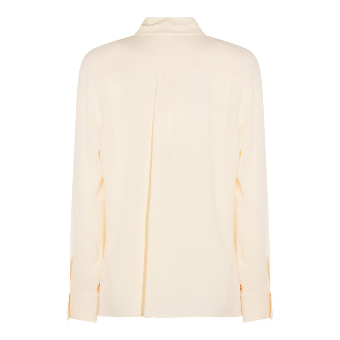 Glanshirt Long-Sleeved Cream Shirt With Tied Bow