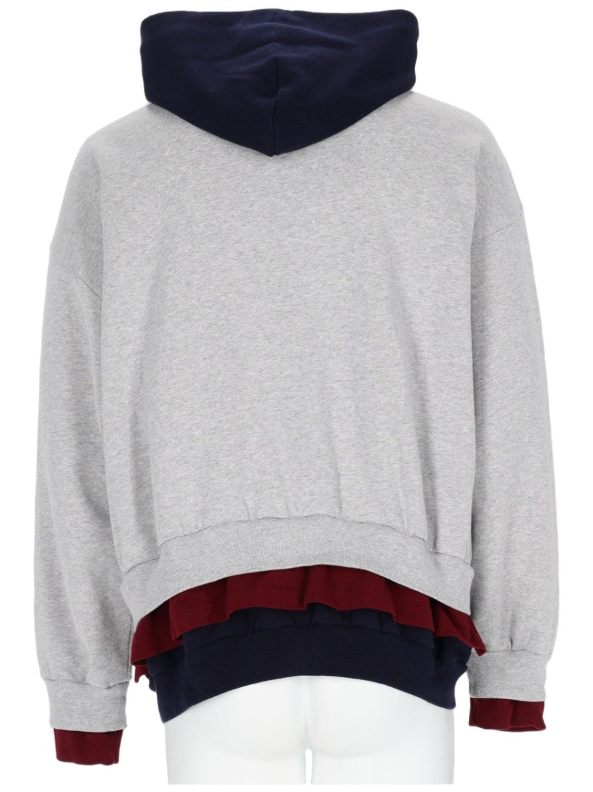 Balenciaga Light Grey Layered Cotton Hoodie