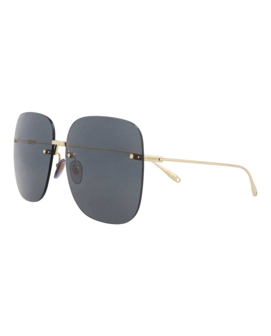 Gucci Square-Frame Metal Sunglasses