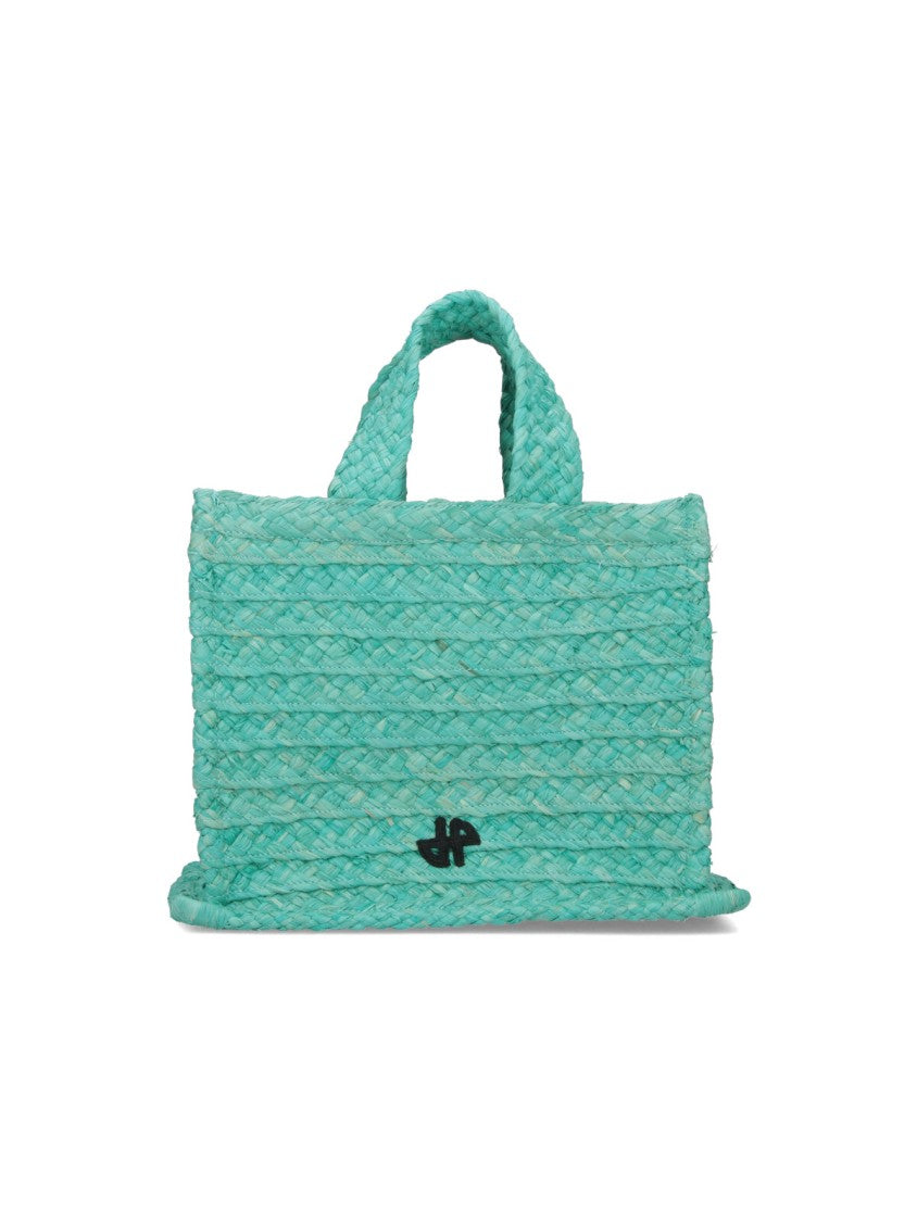 Patou “Jp” Raffia Tote Bag – Green