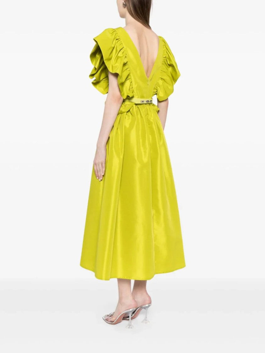 Saiid Kobeisy Taffeta Dress With Gathered Sleeves