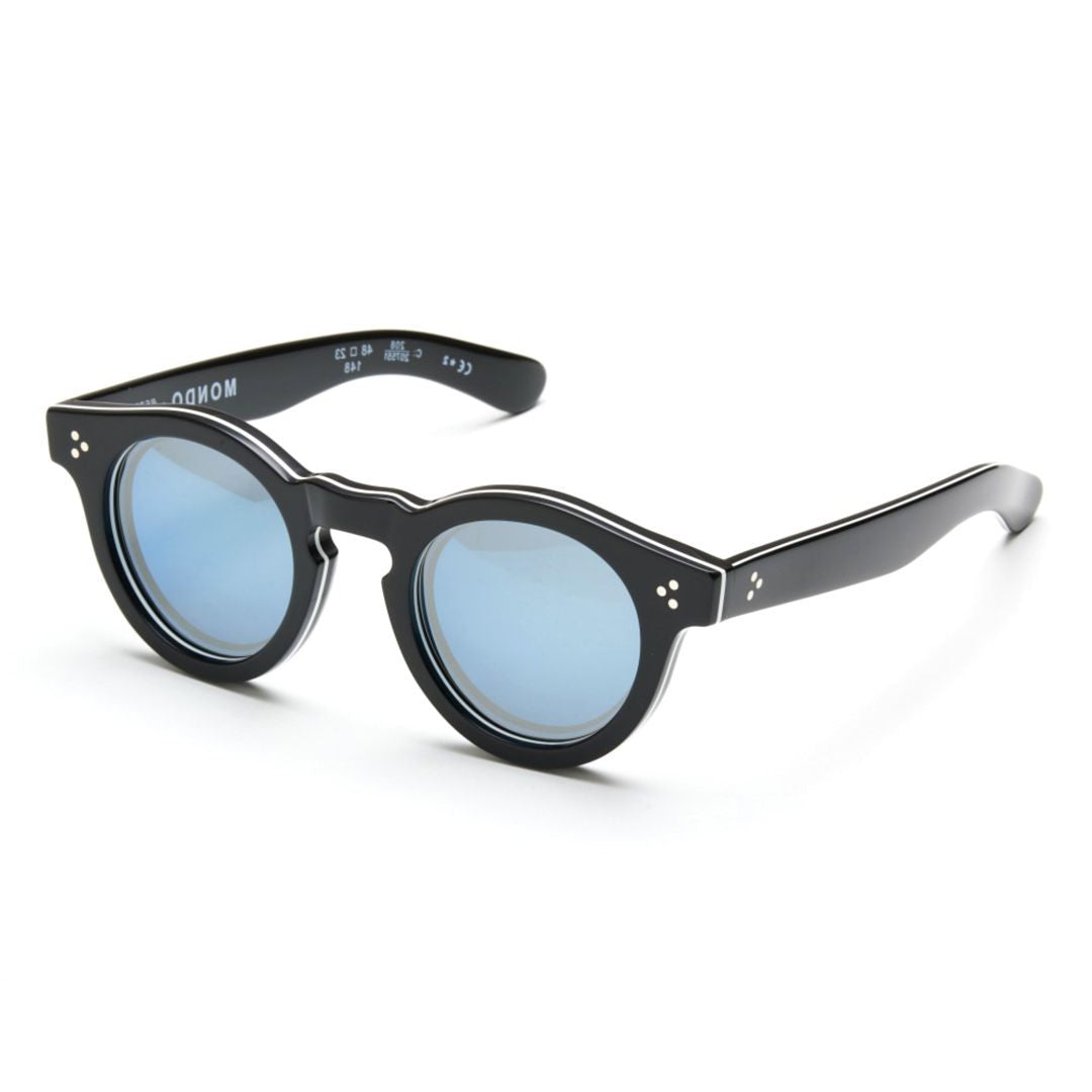 Kador Mondo Bold Round Frame Sunglasses With Reflective Lenses