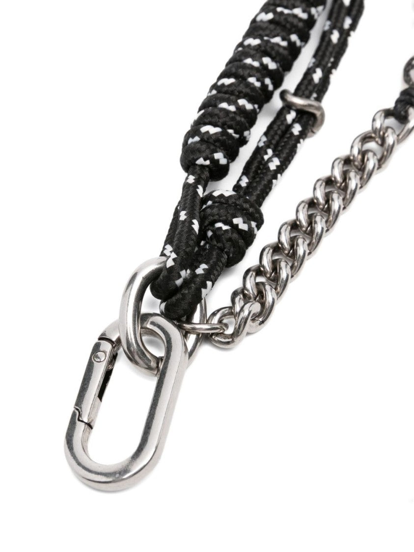 Ermanno Scervino Refined Black Key Holder With Silver Accents
