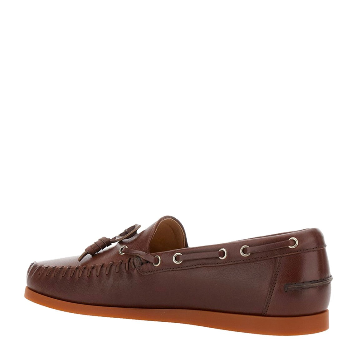 Valentino Garavani Brown Leather Palm Avenue Loafers