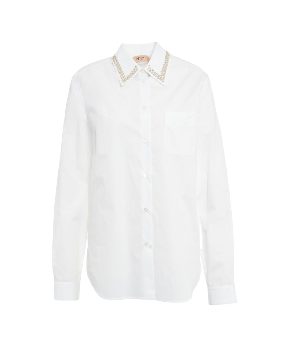 N°21 Embroidered Collar Blouse With Chest Pocket