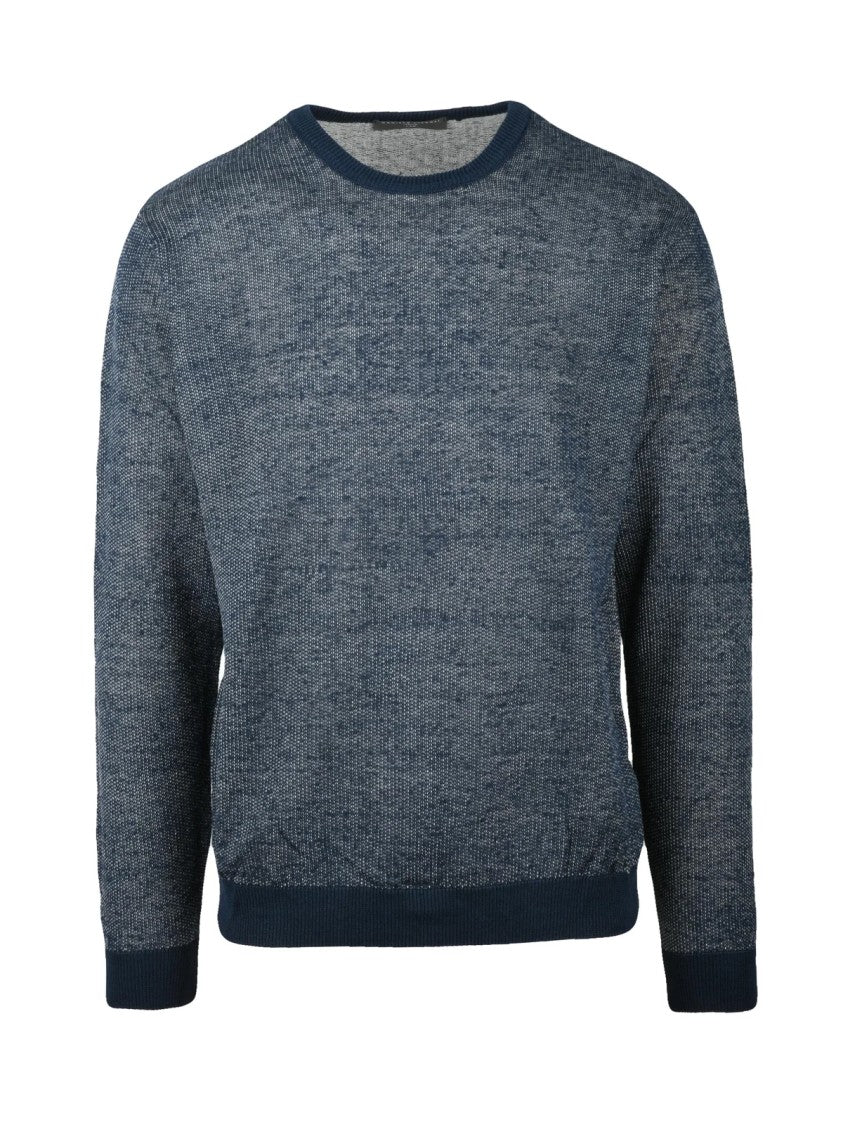 Daniele Fiesoli Blue Textured Linen-Blend Sweater