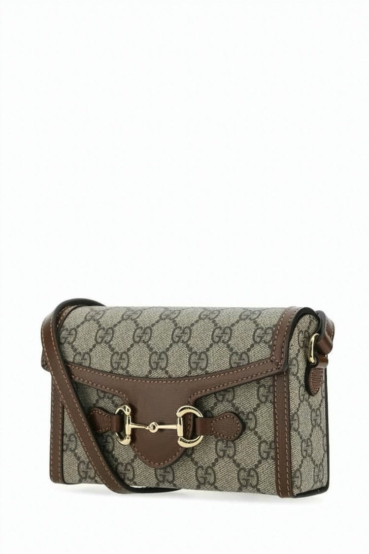 Gucci Mini Rectangular Shoulder Bag With Monogram Canvas And Leather Trim