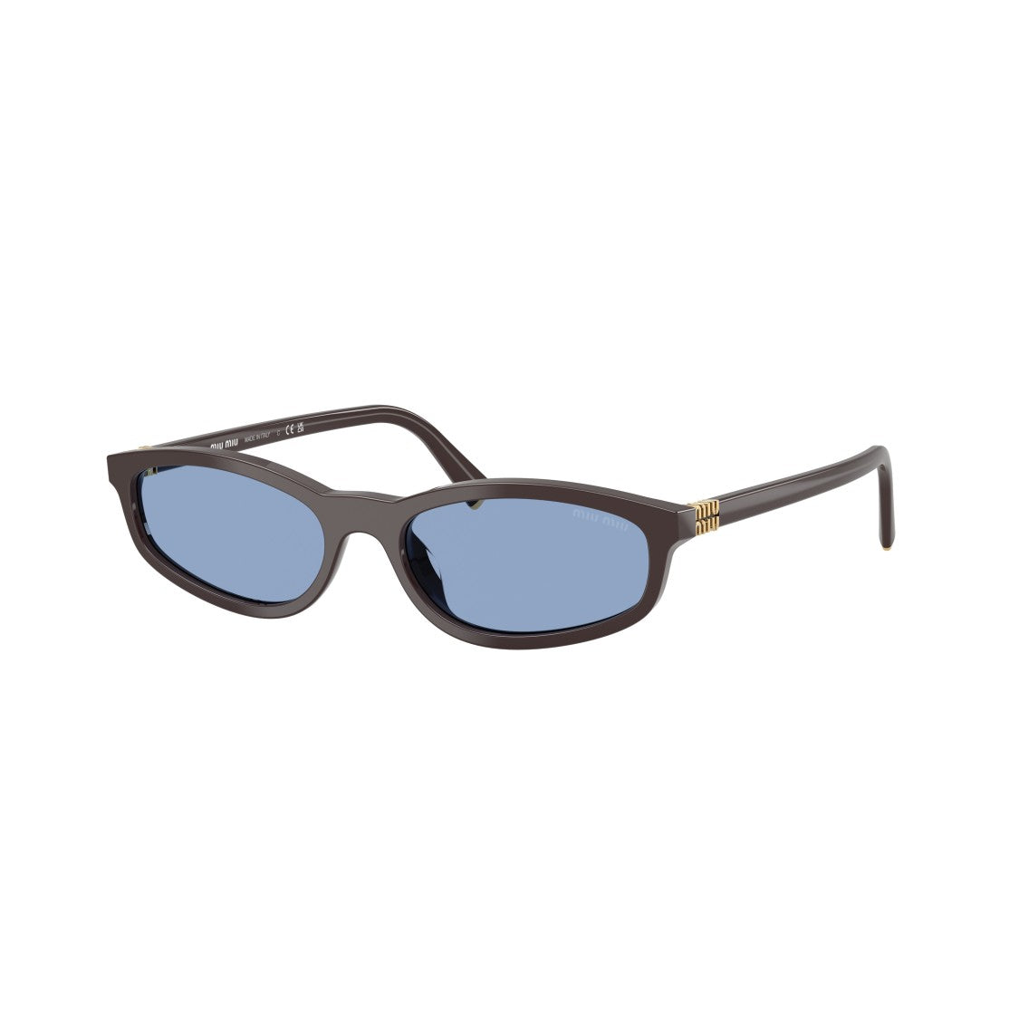 Miu Miu 0Mu A06s Rectangular Acetate Sunglasses With Gold Accents