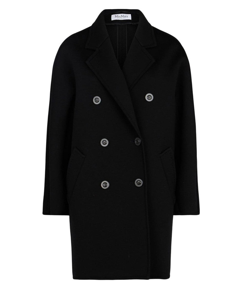 Max Mara Double-Breasted Black Wool Coat With Tailored Silhouette