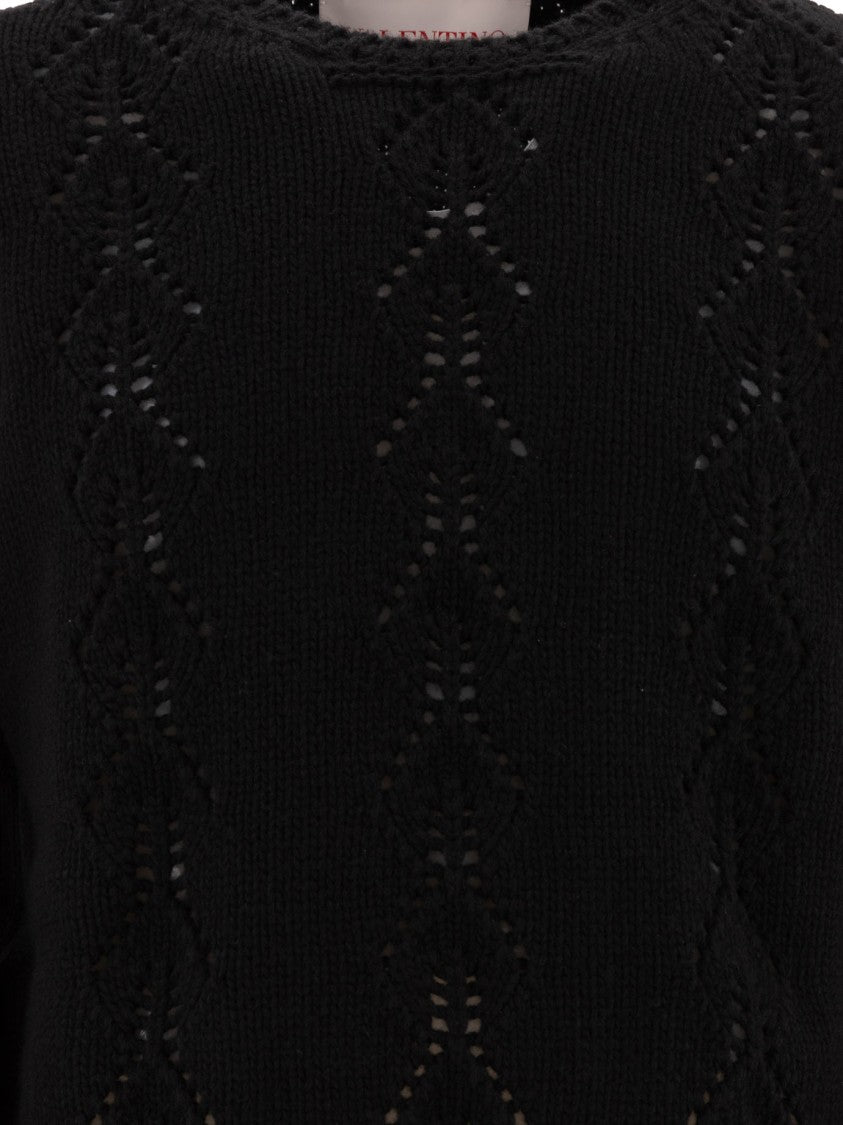 Valentino Open-Knit Sweater In Virgin Wool