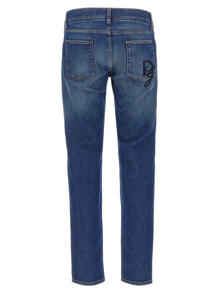 Dolce & Gabbana Logo Embroidery Jeans