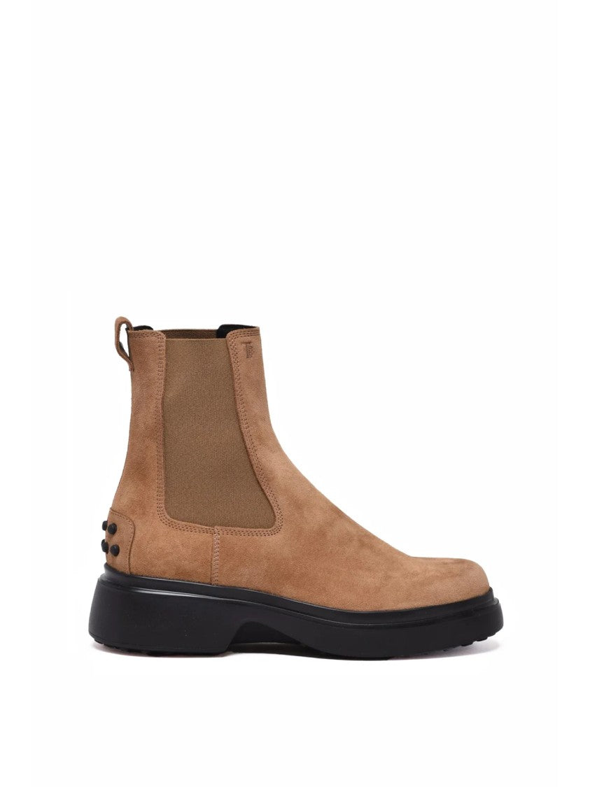 Tod's Beige Suede Classic Ankle Boots