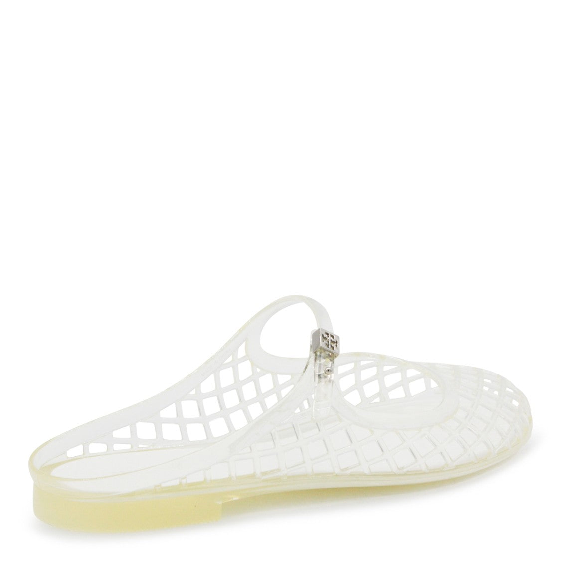 Tory Burch Clear And Silver Flats