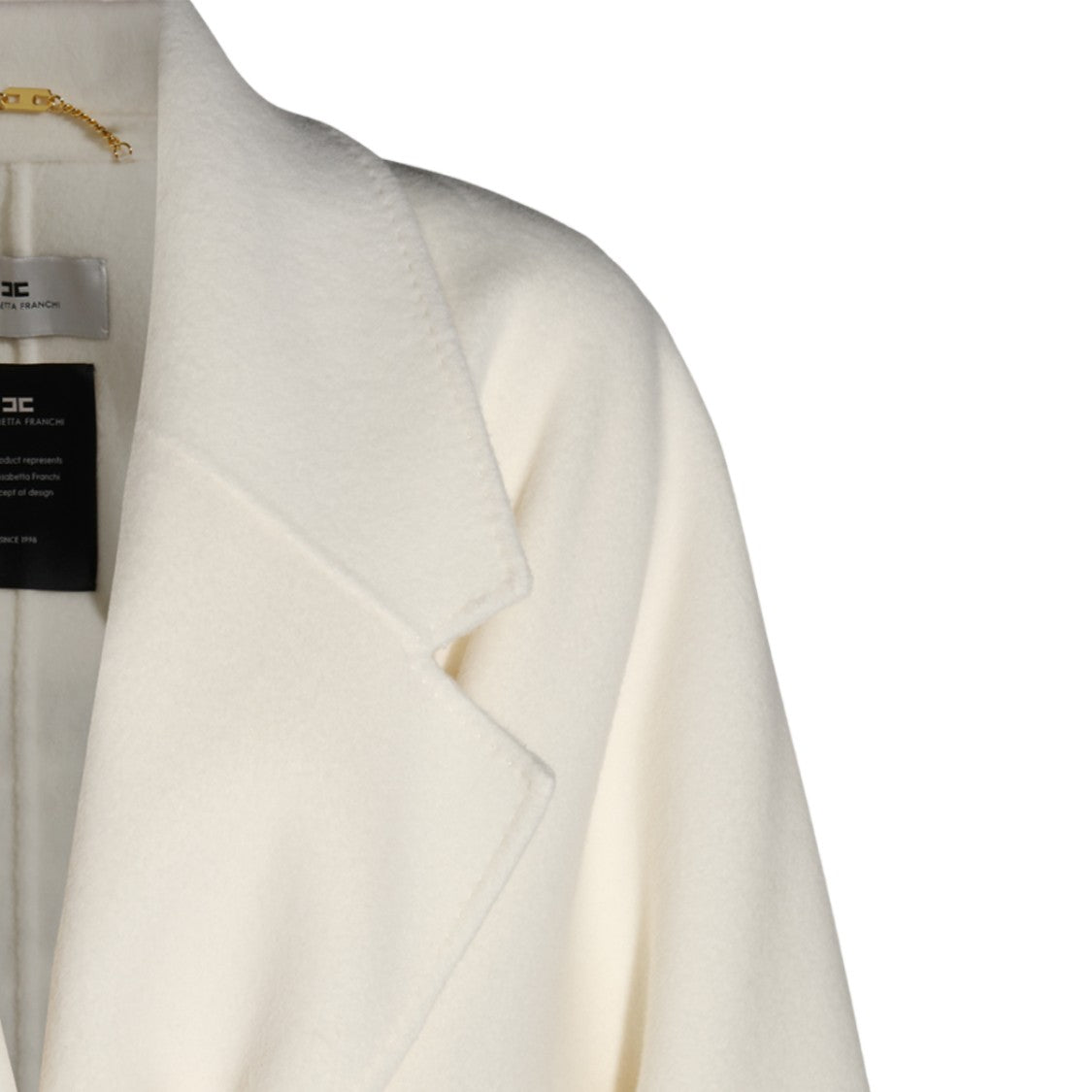 Elisabetta Franchi Long Self-Tie Belt Tailored Coat