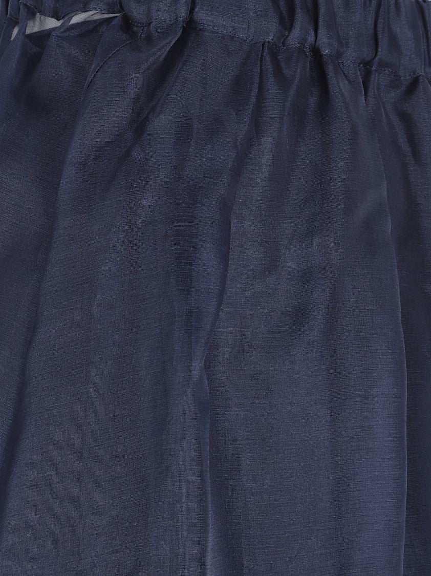 Max Mara Flared Midi Skirt With Pleated Detailing In Silk