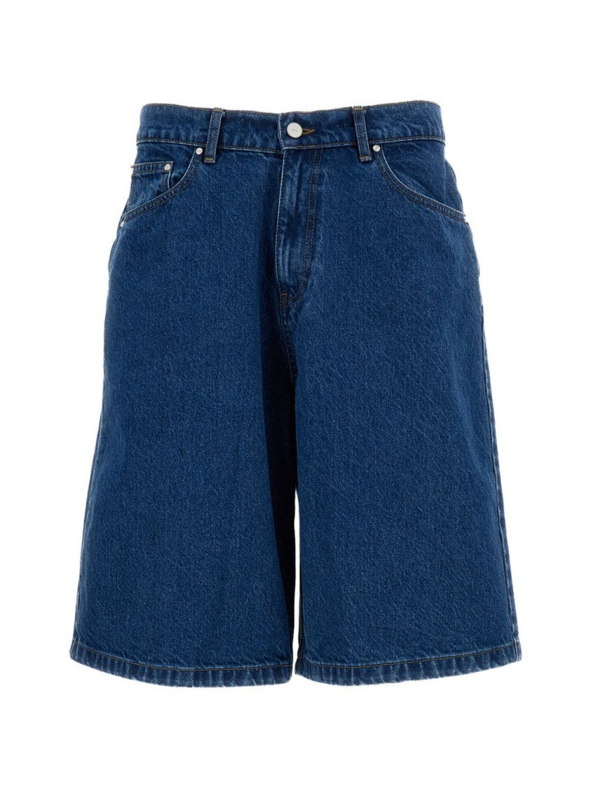 Arte Relaxed Fit Blue Denim Shorts With Button Fastening And Pocket Details
