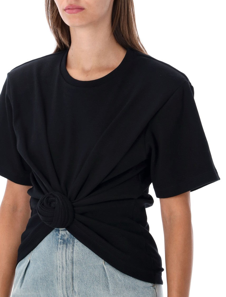 Magda Butrym Draped Short-Sleeve T-Shirt With Central Knot