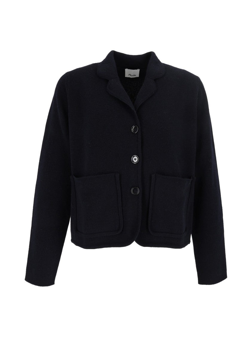 Allude Black Cropped Button Jacket