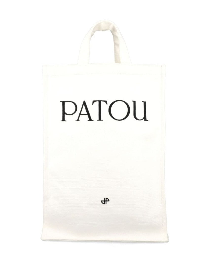 Patou Cream White Shoulder Bag With Logo