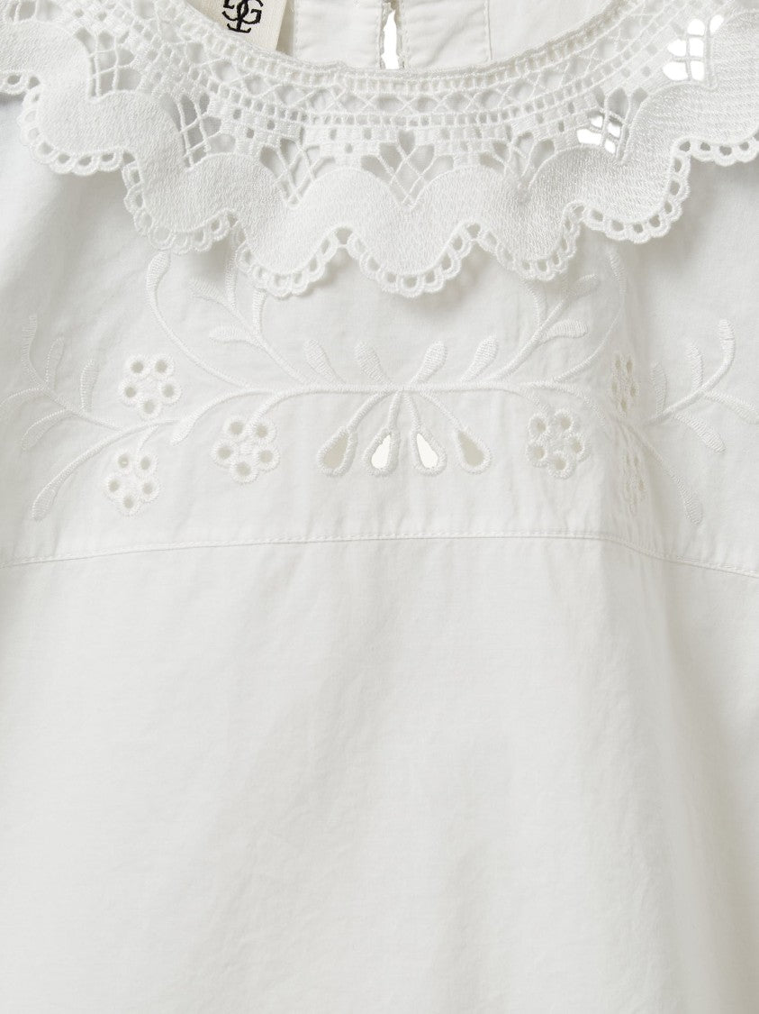 The Garment Cotton Top With Lace Inserts