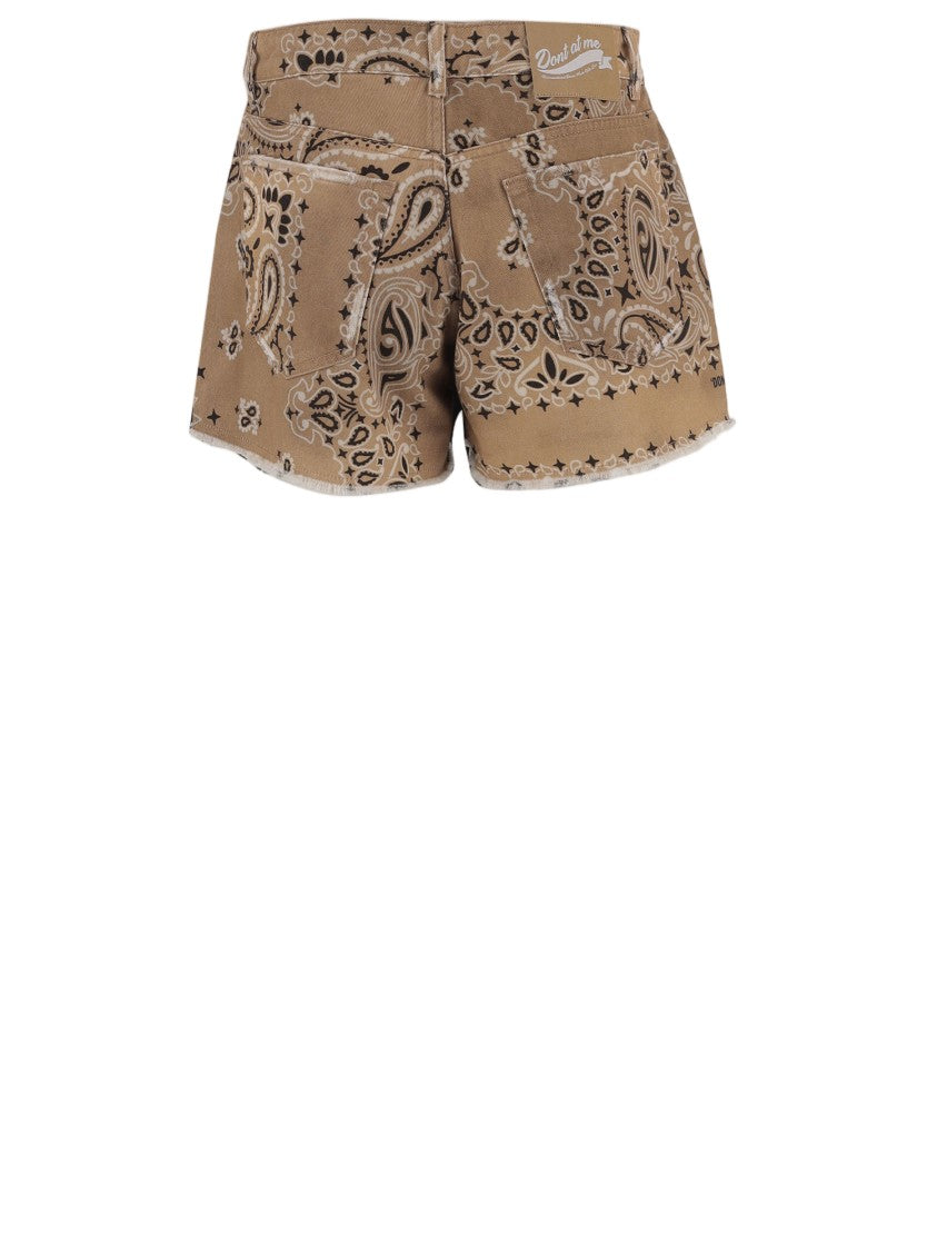 Don't @ Me Short Cotton Jeans With Bandana Print
