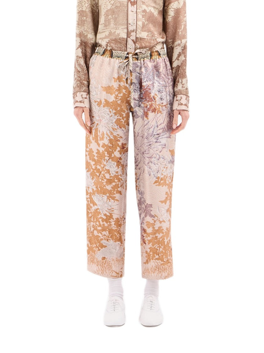 Pierre-Louis Mascia Relaxed Fit Straight-Leg Trousers With Botanical Tapestry Pattern