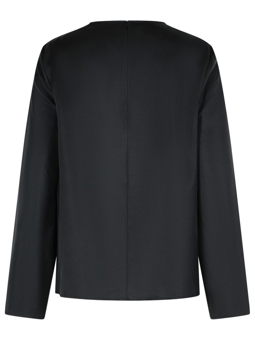 Loulou Studio Azae' Blouse Draped In Black Silk