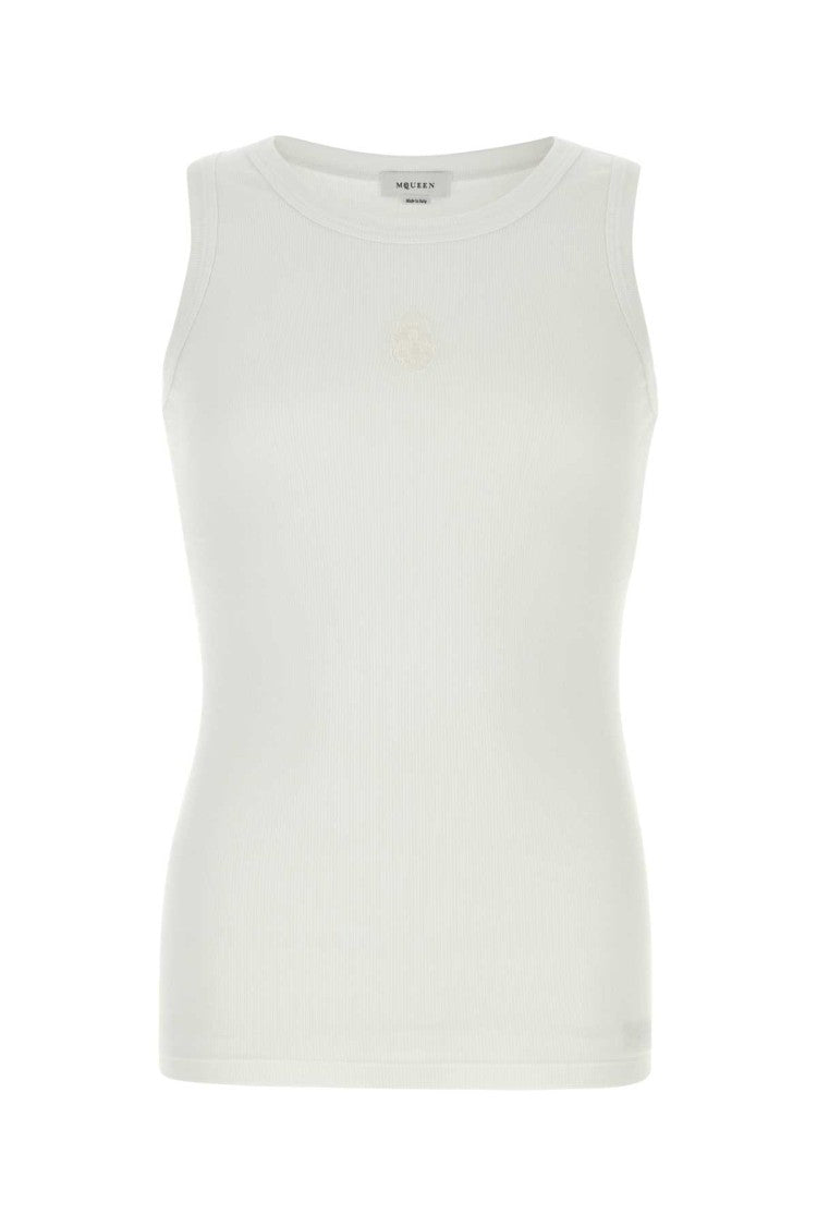 Alexander Mcqueen White Stretch Cotton Tank Top