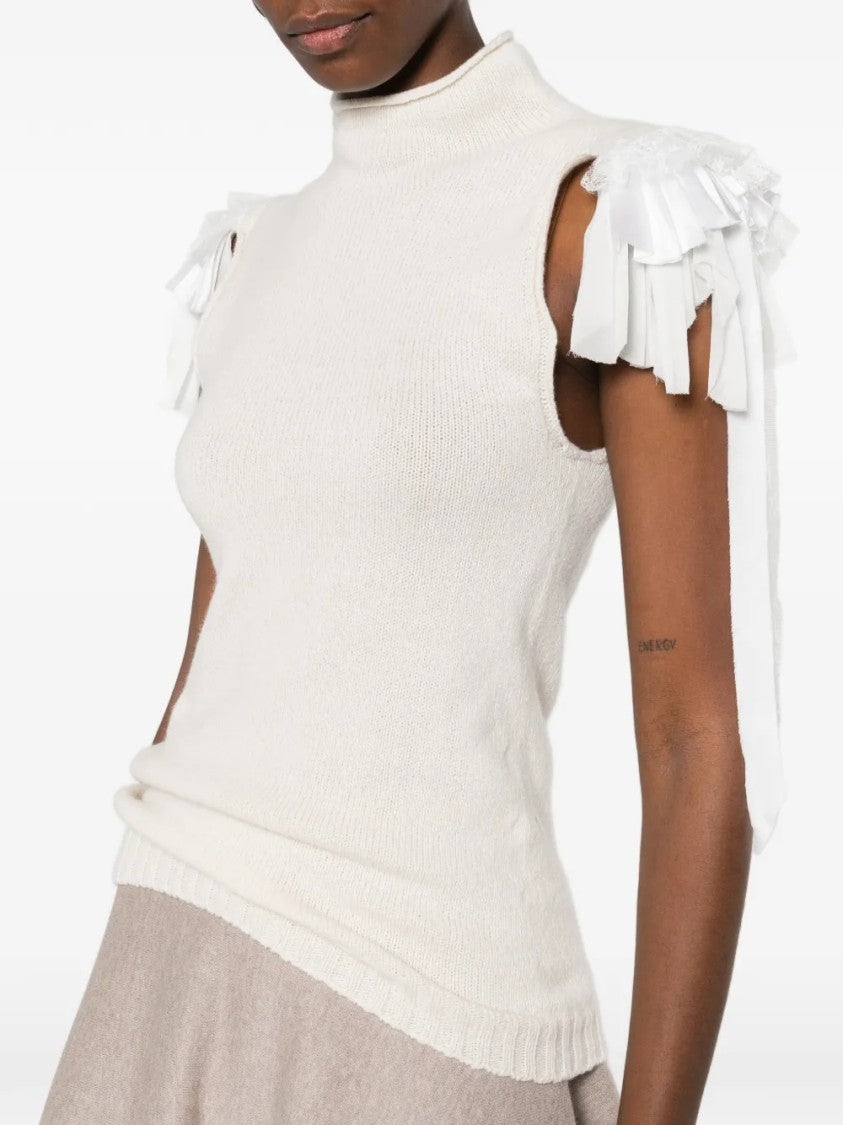 Alberta Ferretti Fitted Neutrals Sleek Design Top