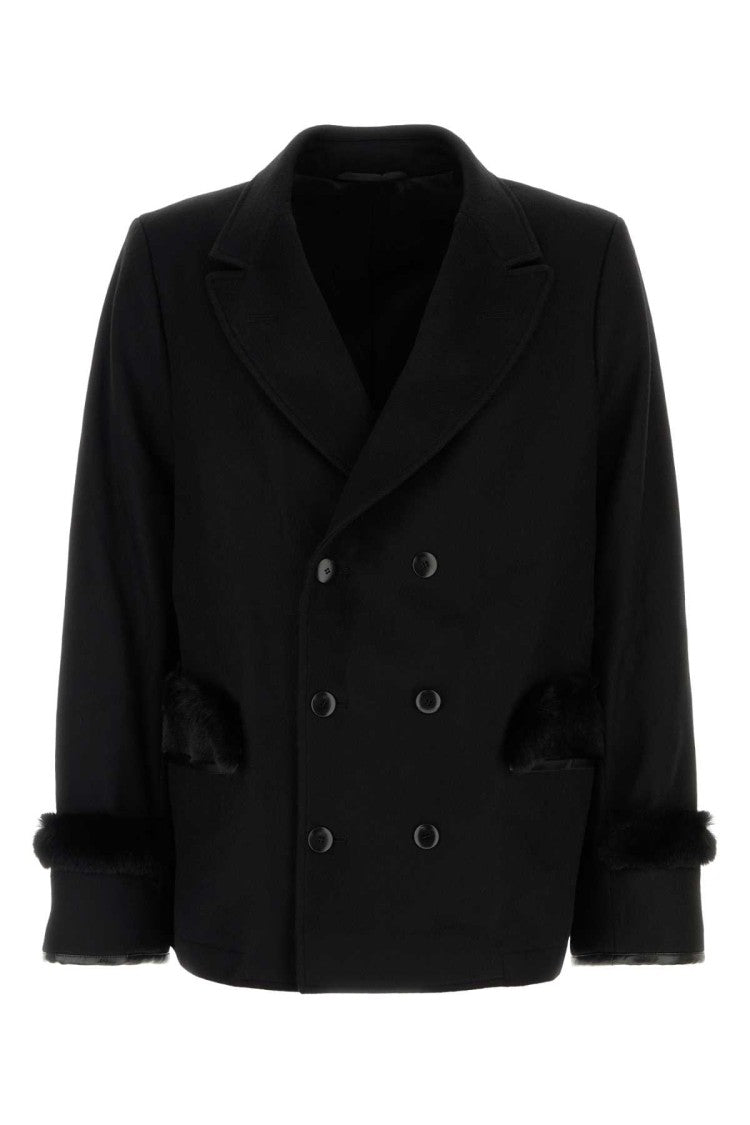 Random Identities Black Wool Blend Coat