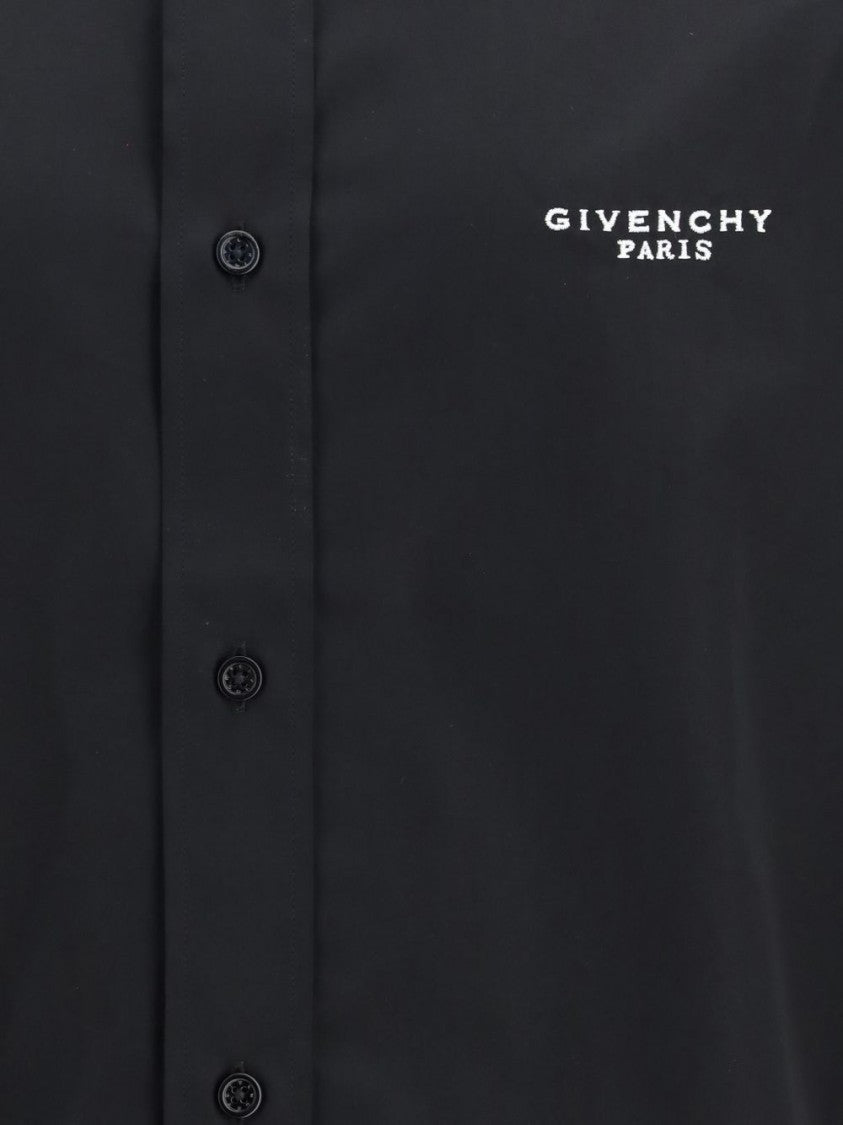 Givenchy Black Long Sleeve Button-Up Pointed Collar Shirt
