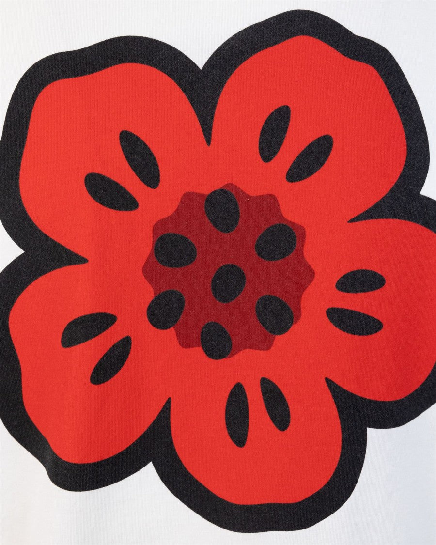 Kenzo White T-Shirt With Boke Flower Print