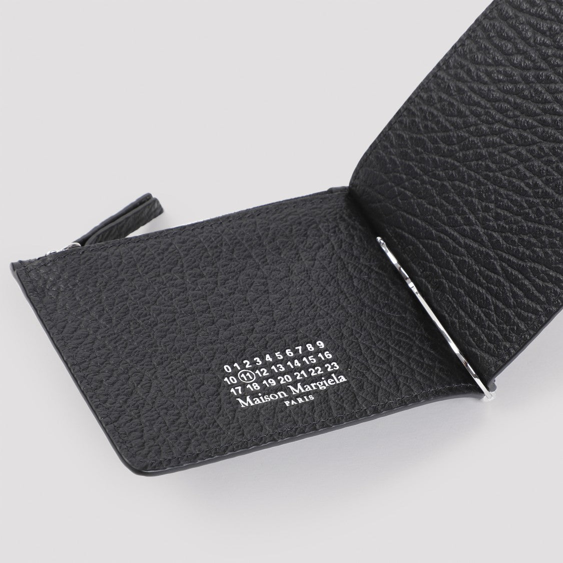 Maison Margiela Black Calf Leather Slim 2 Pincer Wallet