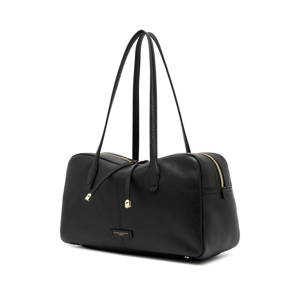 Gianni Chiarini Black Aryna Leather Shoulder Bag