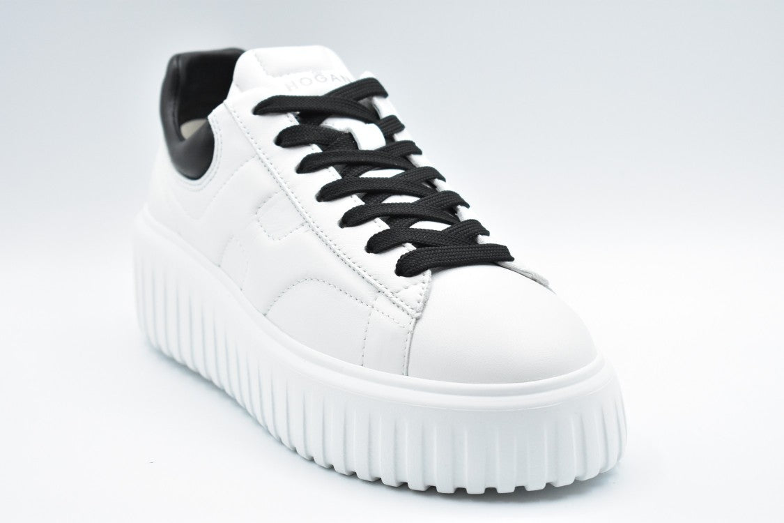 Hogan White Leather Lace-Up Sneakers With Chunky Sole