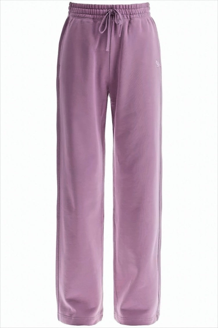 Maison Kitsuné Wide-Leg Jogger Pants With Adjustable Waistband And Embroidered Detail