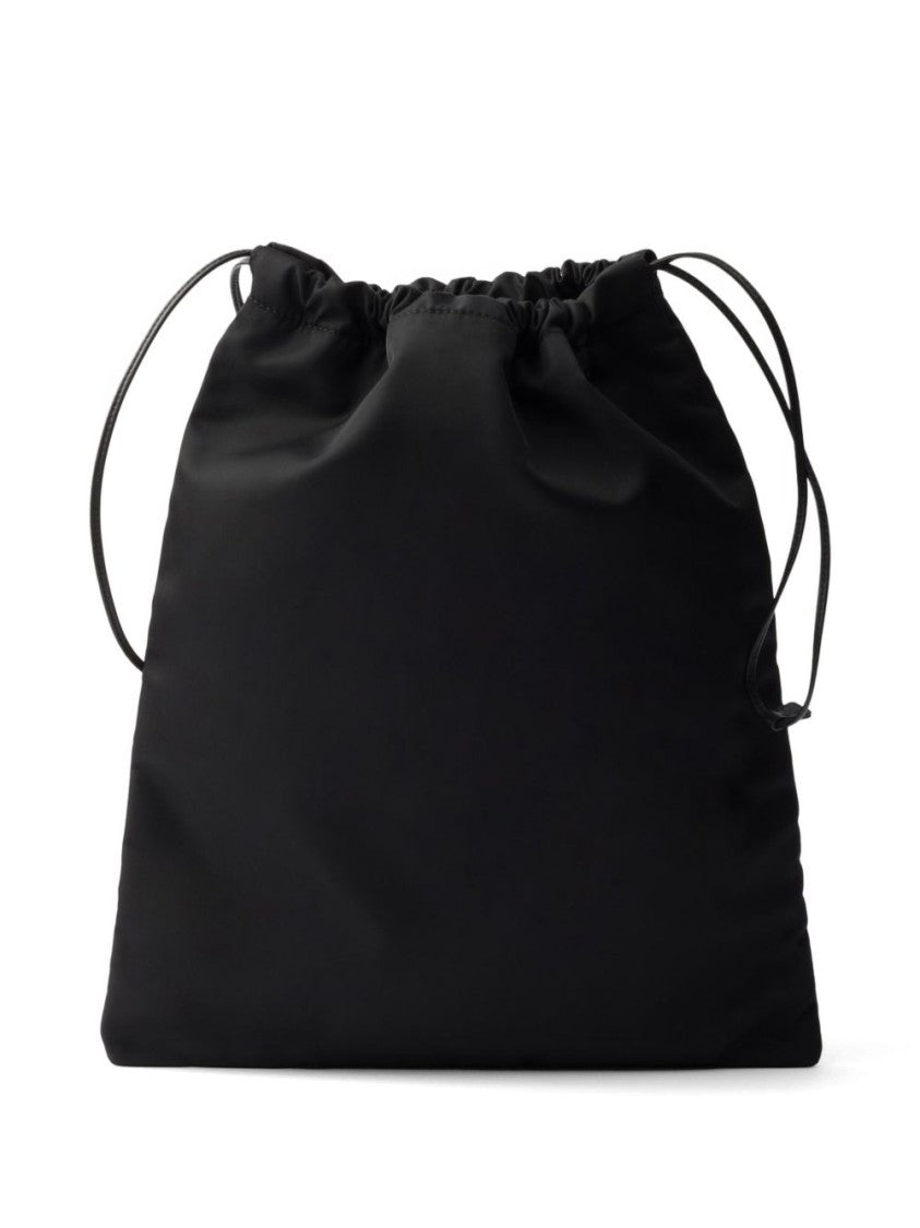 Prada Black Recycled Polyamide Drawstring Shoulder Bag