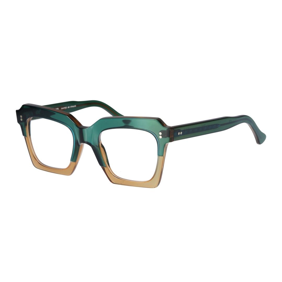 Kador Kallima Oversized Square Frame Green And Beige Sunglasses