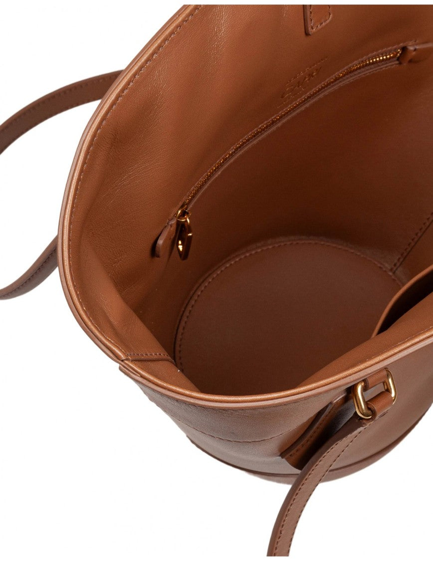 Dolce & Gabbana Caramel-Color Leather Coffa Capri Bag