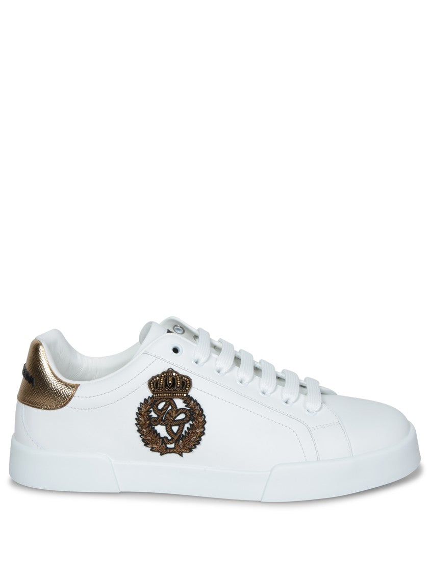 Dolce & Gabbana Portofino Sneakers In Calf Leather