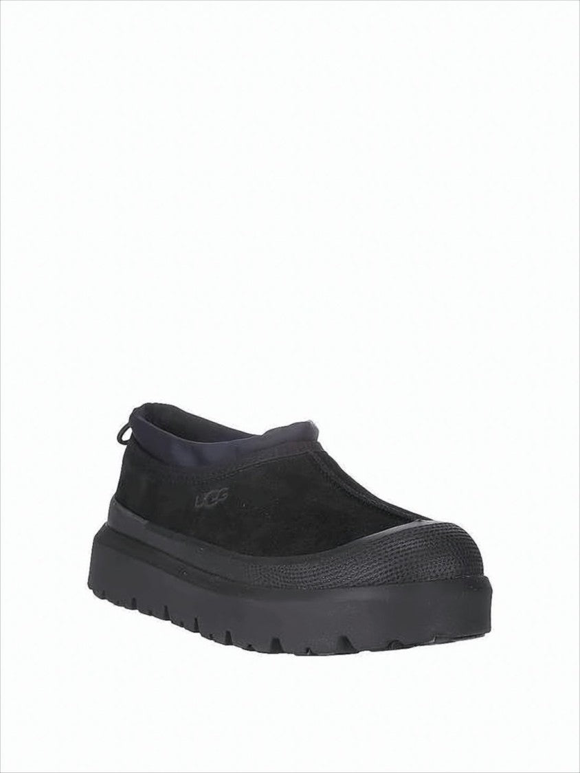 Ugg Slip-On Black Calf Leather And Nylon Sneakers