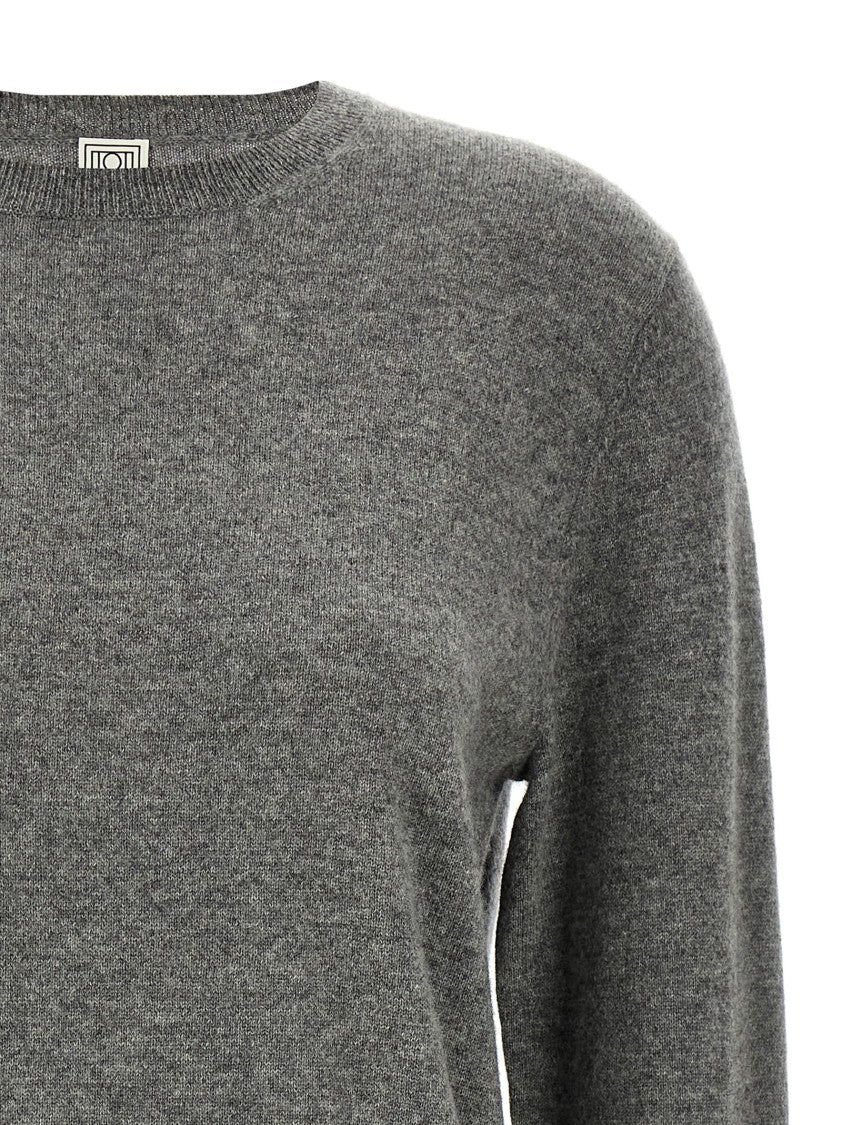 Totême Cashmere Sweater With Classic Crew Neck And Side Splits