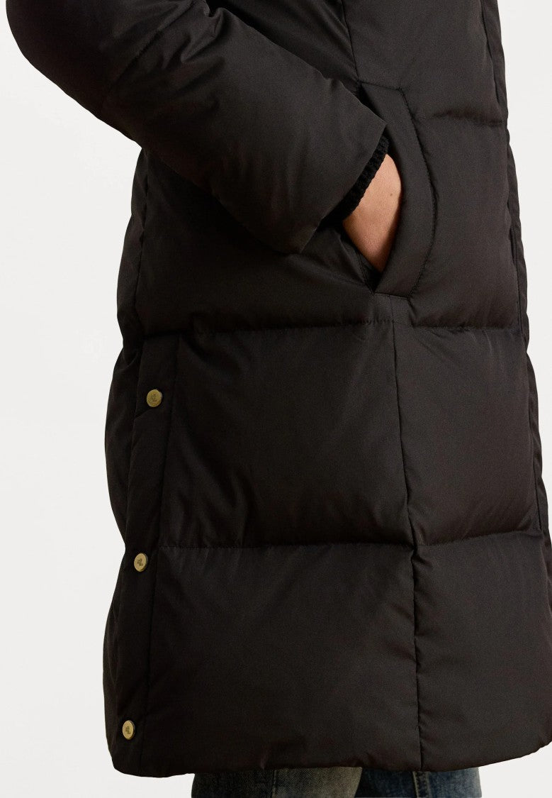 Lauren Ralph Lauren Quilted Long Down Coat With Hood