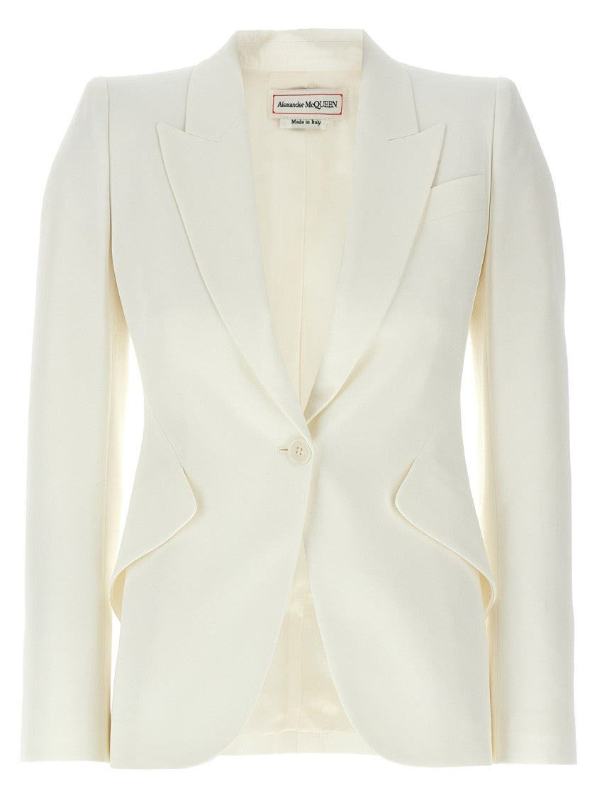 Mcqueen Tailored Single-Breasted Blazer With Peaked Lapels
