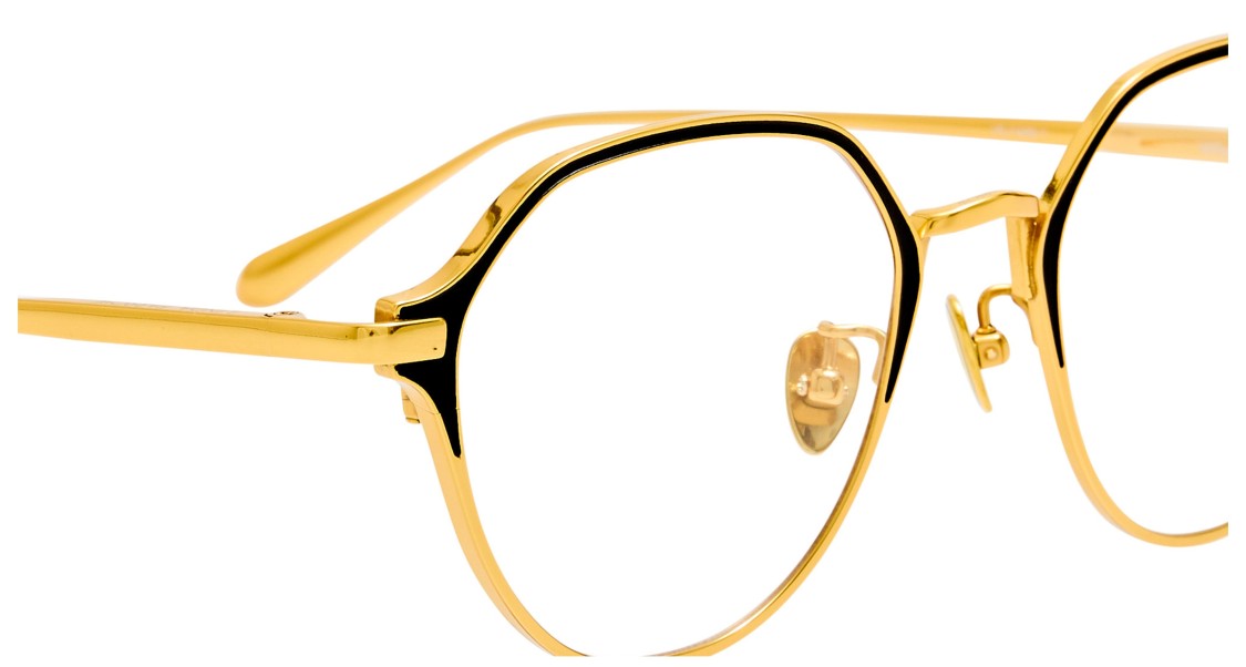 Linda Farrow Lfl Geometric Titanium Sunglasses With Polished Gold Finish