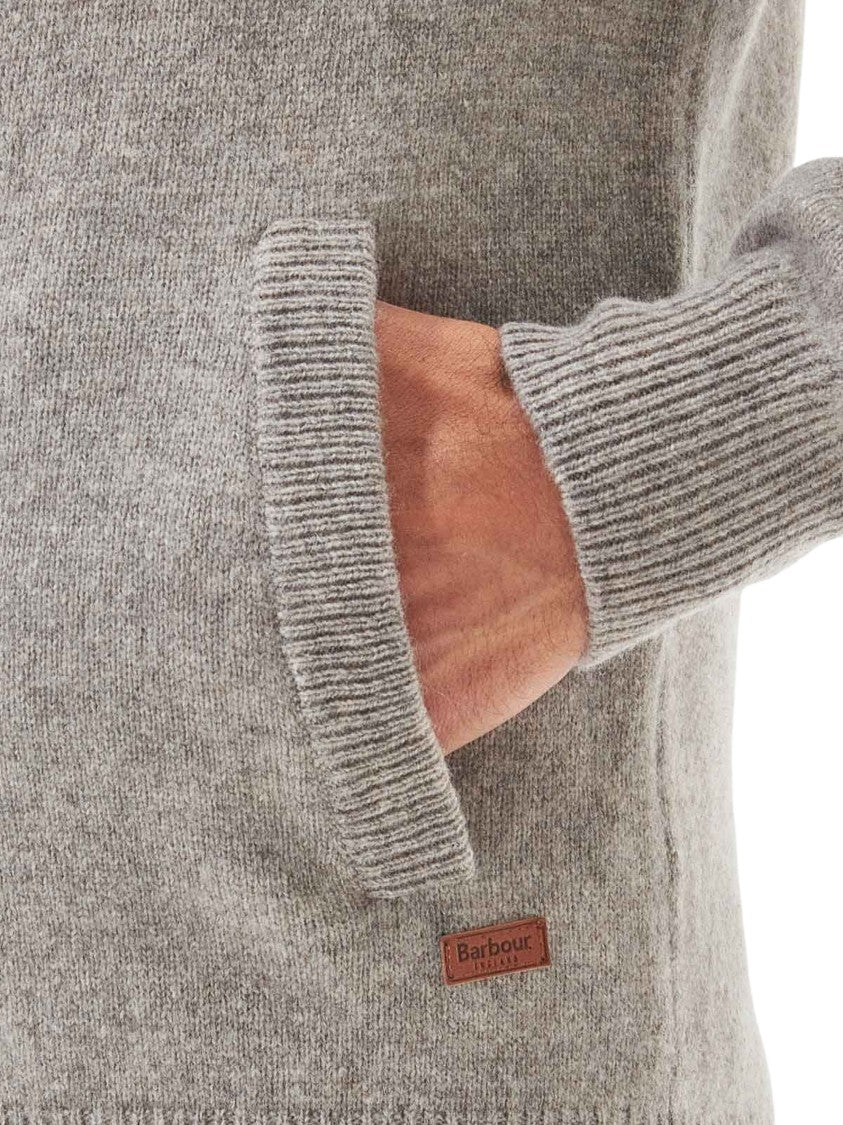 Barbour Full Button-Down Wool Sweater With Ribbed Collar And Elbow Patches