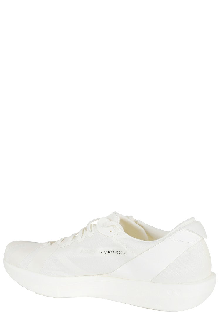 Y-3 White Black Adios 9 Mesh Elasticized Rubber-Sole Sneakers